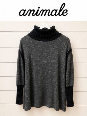 ANIMALE Turtleneck black & Gray sweater size 8